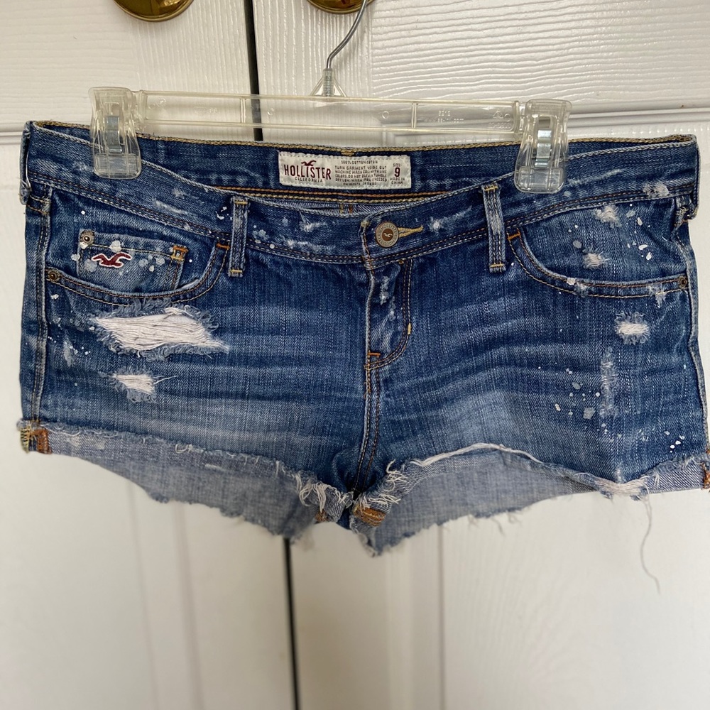 Distressed Hollister denim shorts